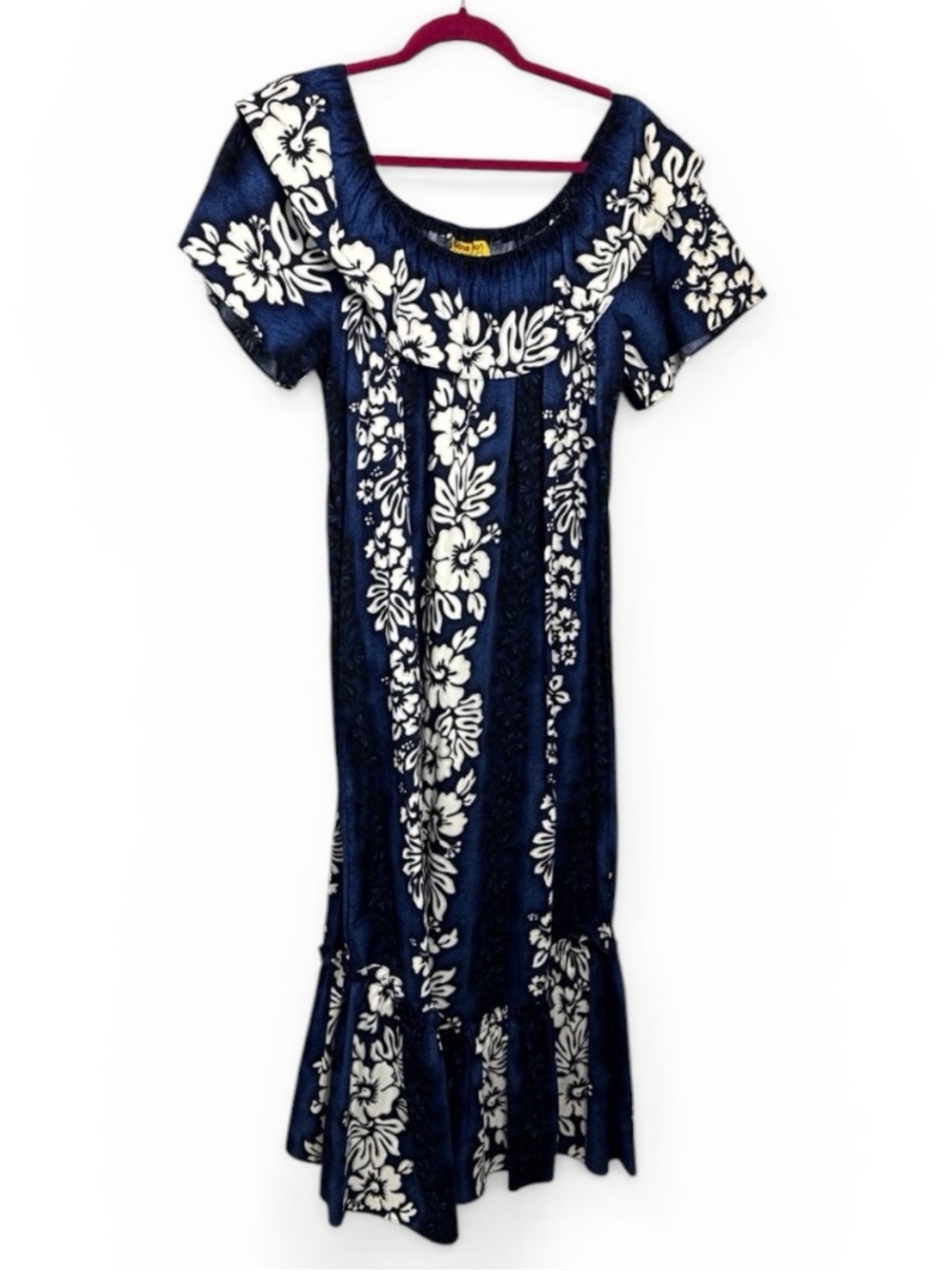Aloha Mo’i tiered blue floral print maxi authentic Hawaii coastal chic luau